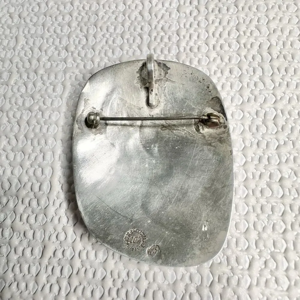 Vintage Brooch Sterling Silver Abalone Sagittarius Archer 13g Mexico
